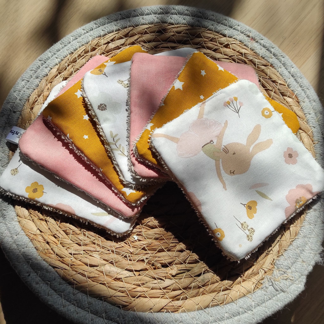 Lingettes lavables &quot;Lapin ballerine&quot;