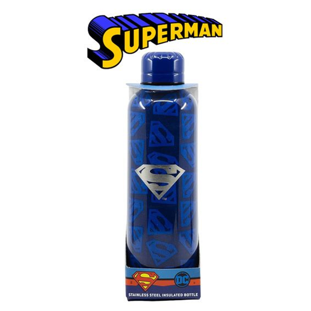 Botella de agua reutilizable térmica de acero inoxidable con doble aislamiento de 515 ml de Superman