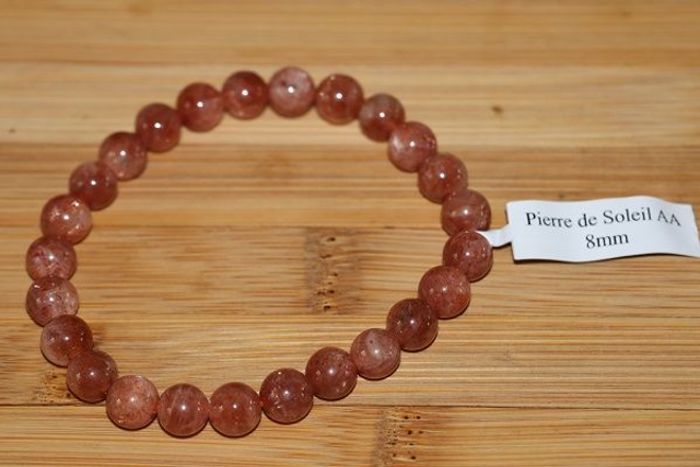 Bracelet boules 8 mm - Pierre de soleil Taille 1 