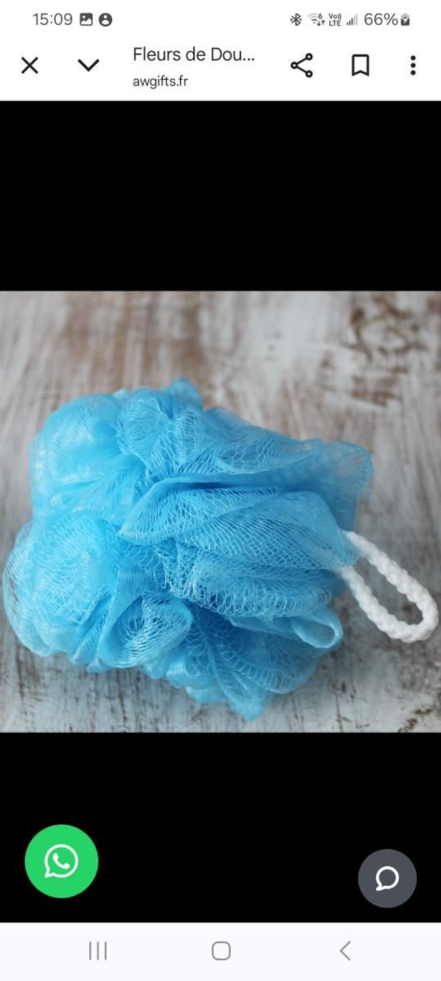 Fleur de douche bleu