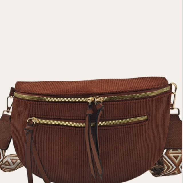 Sacoche en velours marron