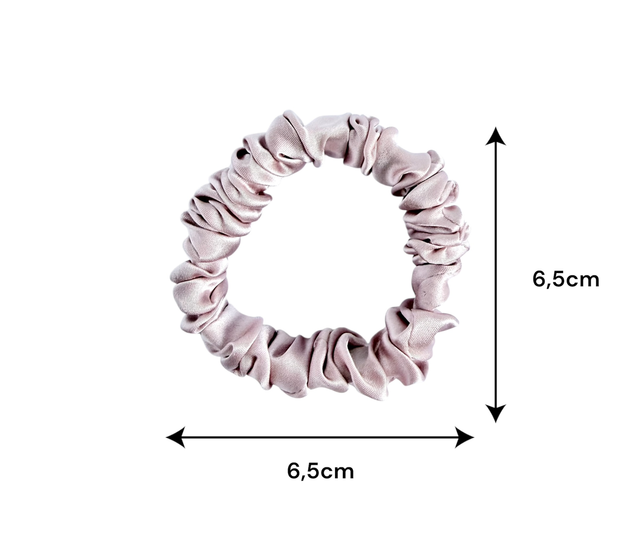 Chouchou en soie - Taille Skinny - Rose poudré