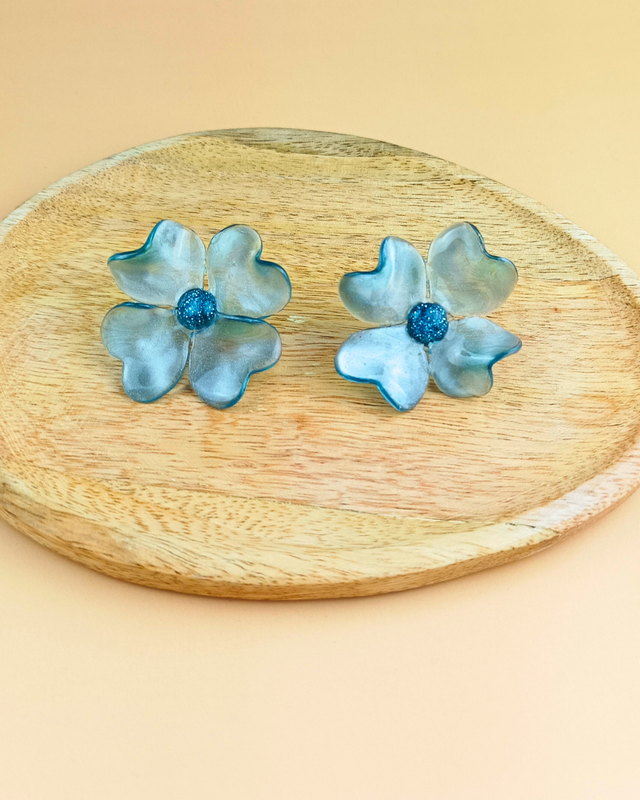 Boucles d&#039;oreilles Fleurs émaillées 