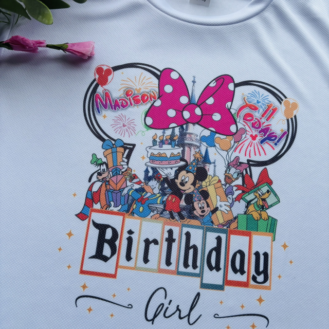 Disneyland birthday girl/boy personalised age t shirt