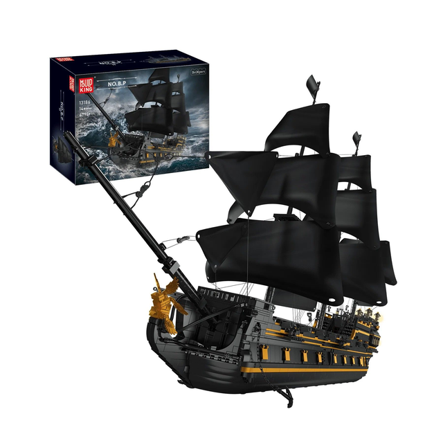 Mould King® 13186 Schwarzes Piratenschiff-Baumodellset