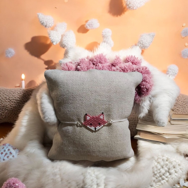 Bracelet enfant renard rose