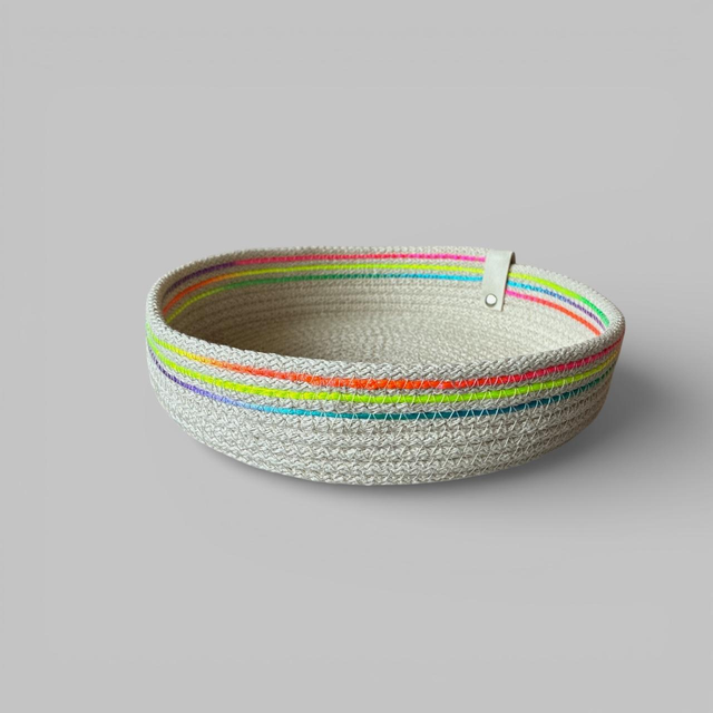 Panier / vide poche rond avec bordure fluo