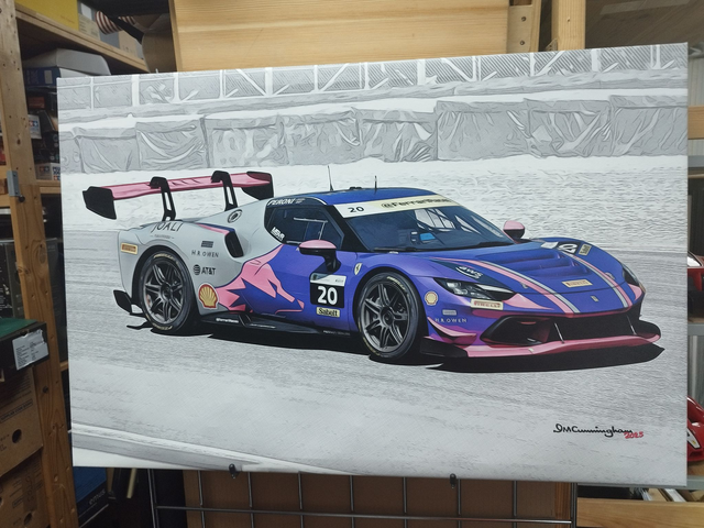 C250702 Ferrari 296 Challenge 2025 #20 Paul Rogers Original Canvas ONE ONLY