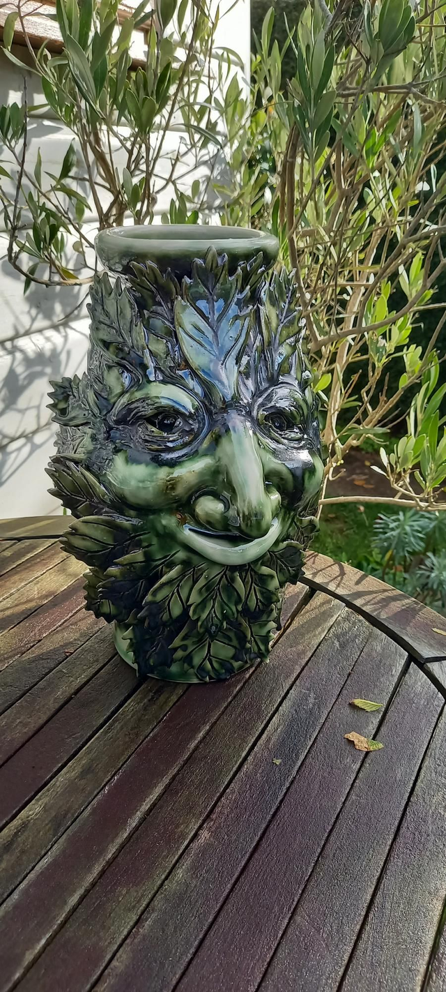 Green Man Vase