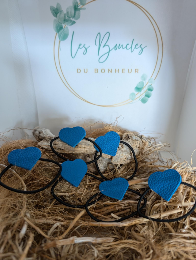 Élastique coeur bleu 