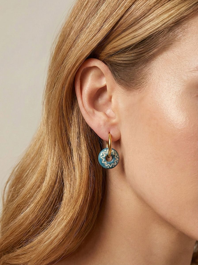 Surf Crest Celeste Thick Hoop Earrings