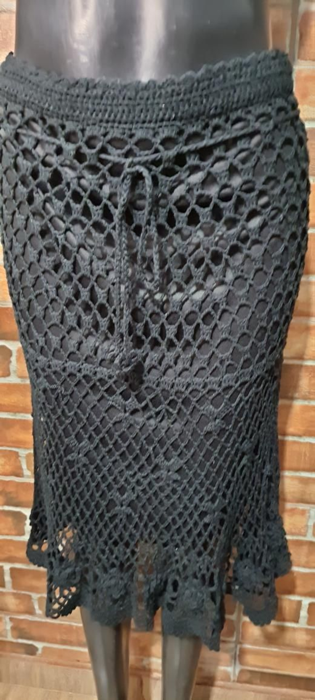 Saia Preta De CROCHE 