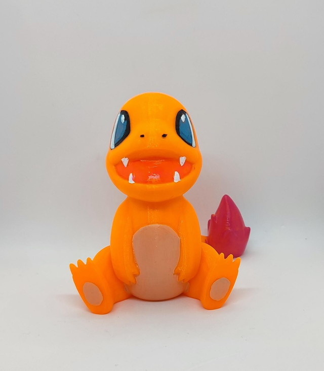 3D printed Charmander Fanart figure, cute 3D print collectible UK, 3D printed figure, fanart 3D print, eco-friendly 3D printed gift, Nova Printing UK, PLA printed figure, adorable 3D printed model