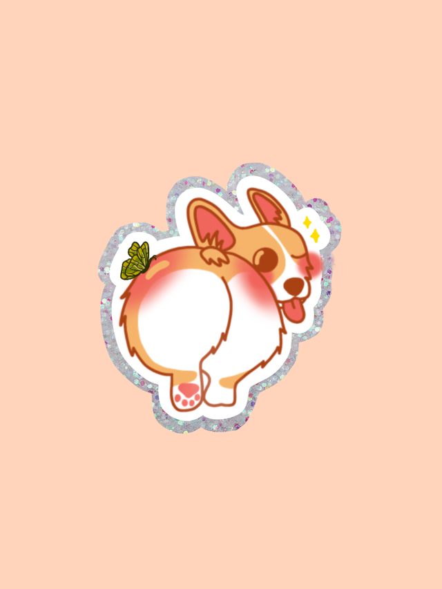 Corgi - Glitter sticker