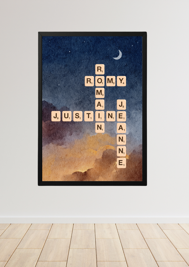 Affiche familiale façon Scrabble