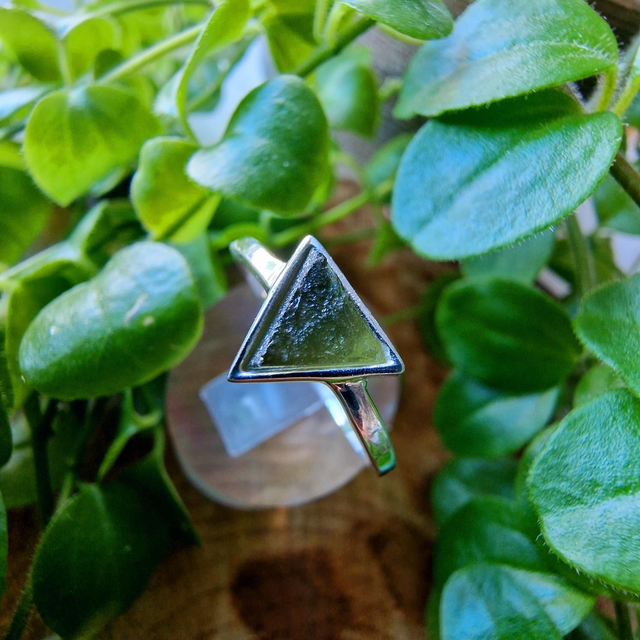 Moldavite silver 925 size T