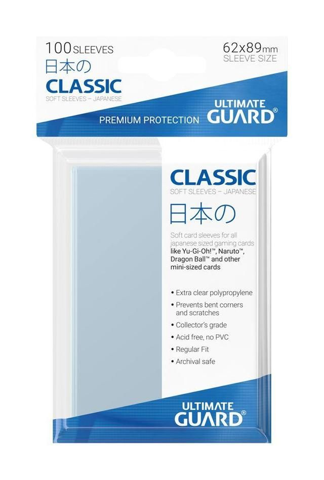 Ultimate Guard Classic Soft Sleeves Japanese Size Transparent 100ct