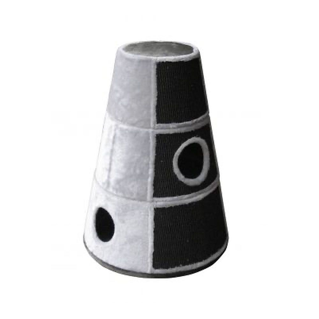 Kratztonne Naude, grau/weiß, 50 x 50 x 78 cm - Gratis-Versand