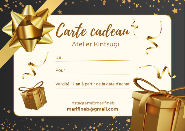 CARTE CADEAU - Atelier initiation au Kintsugi