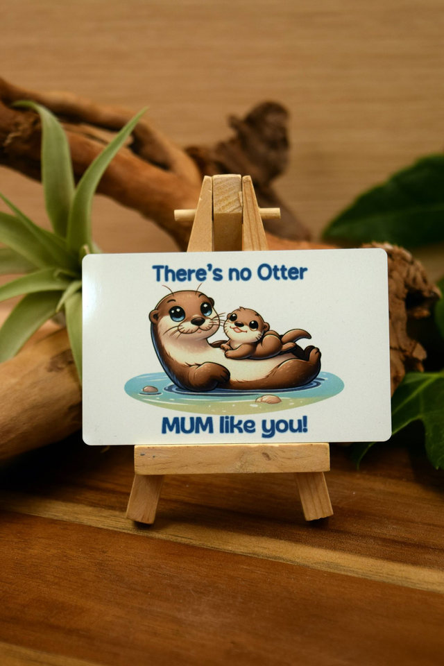 No Otter Mum Like You – Cute Mother &amp; Baby Otter Wallet/Purse Message Card – Thoughtful Mum Gift