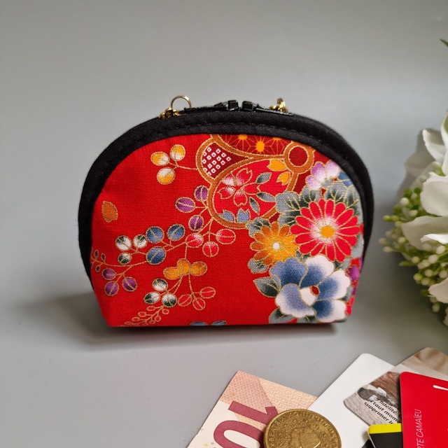 Porte-monnaie arrondi &quot;Kaori&quot; rouge