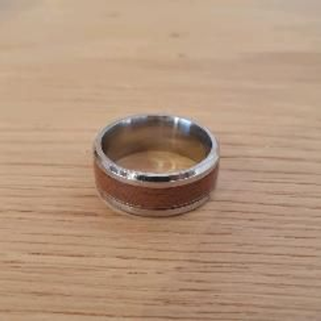 Holzring silber/braun