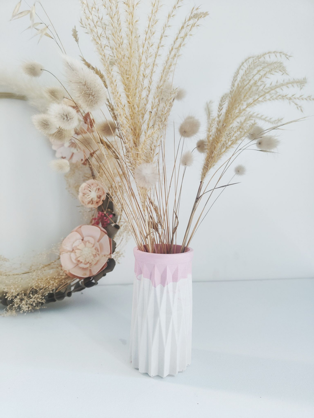 Vase Rêverie blanc et rose