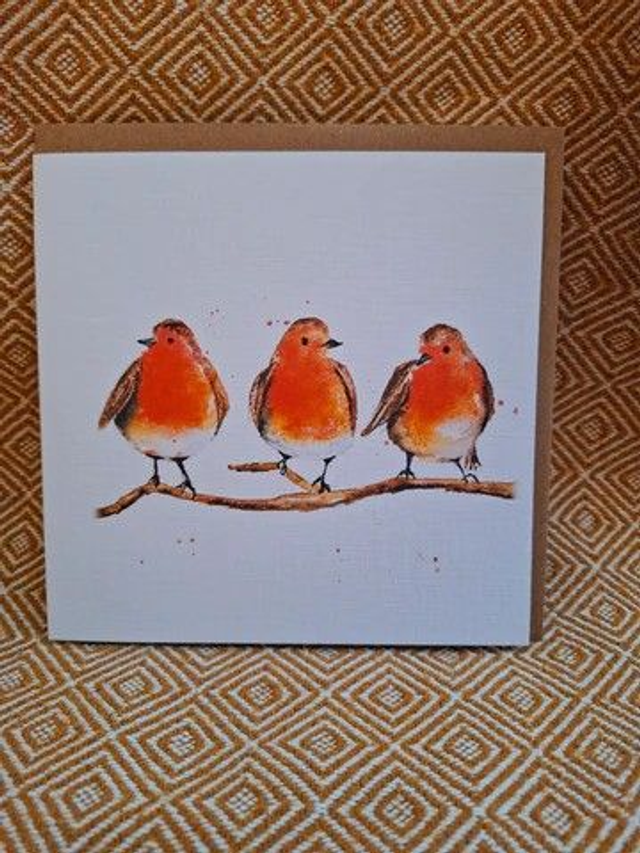 Trio of Robins Greeting Card