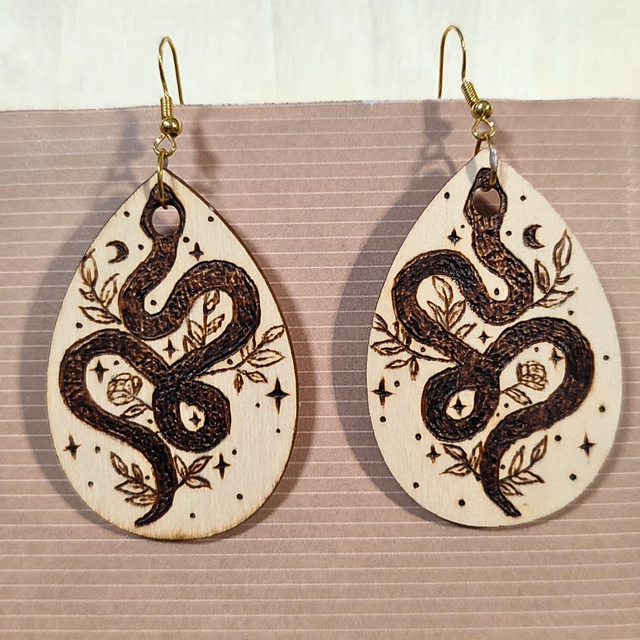 Boucle d'oreilles en bois