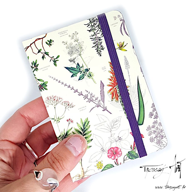 COGNITIVE SURPLUS - CARNET BLANC &quot;BOTANIQUE&quot; PLANTES 8*11,5CM - CO002