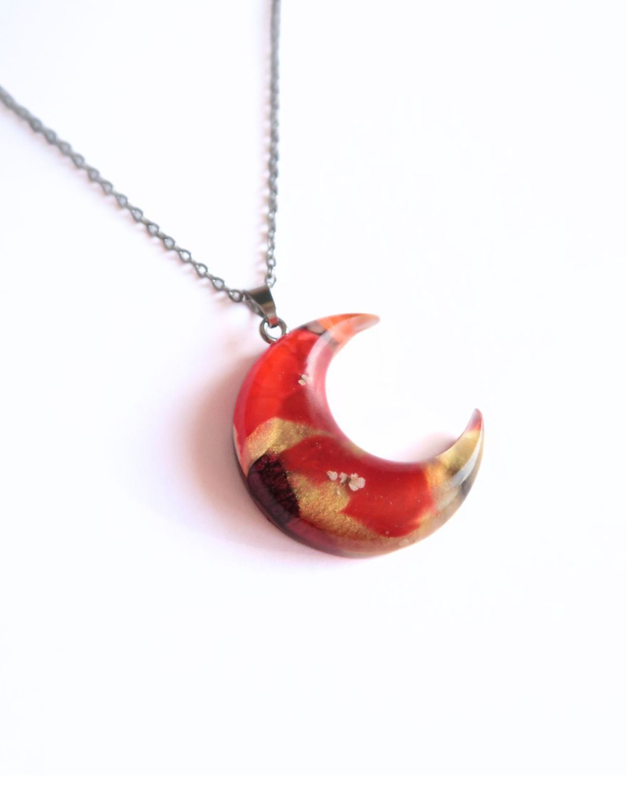 Collier Lune onirique Feu Ardent | CO032