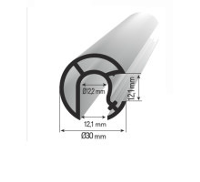 Profil 30mm s drážkou 90° silver