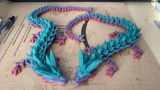 40cm 3D Printed Crystal China Dragon New Hand-Made Random Rainbow Colors ARTICULATE for Gift