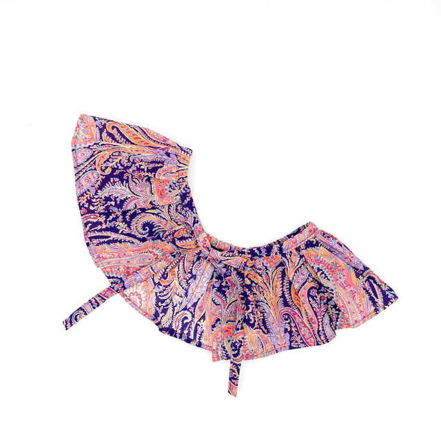 Detachable Ruffled Collar - Purple Paisley Liberty Fabrics