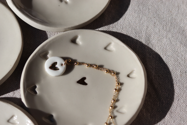 Collier coeur OR en porcelaine