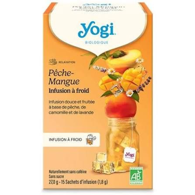 Yogi Tea Pêche-Mangue BIO | Infusion à Froid 15 Sachets