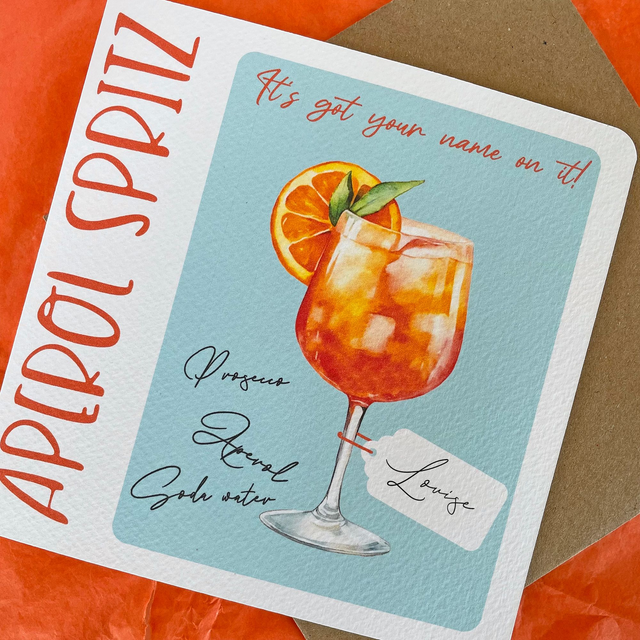 Friend birthday | cocktail card | Aperol spritz card | congrats card | well done card | you deserve an aperol spritz card
