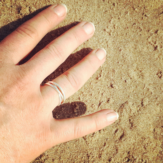 Interlocking Trinity Ring, Sterling Silver