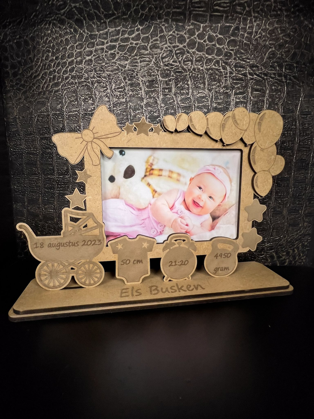 Geboorte Sjabloon - Bouwpakket - Ballonnen & Sterren - type B