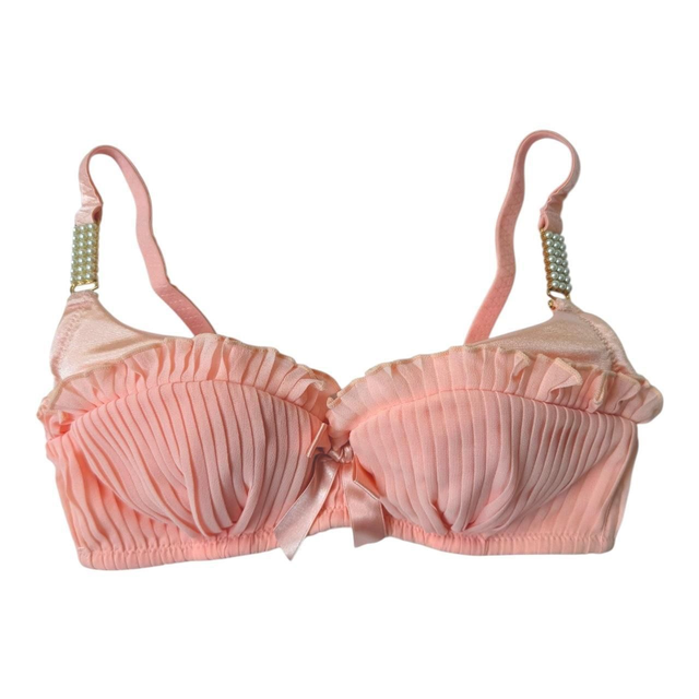 Pink pleated frill Japanese Bra UK 30A
