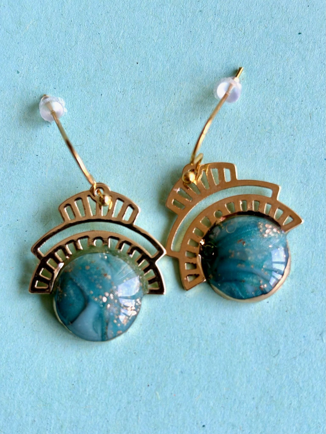 Boucles « Calice d’émeraude »