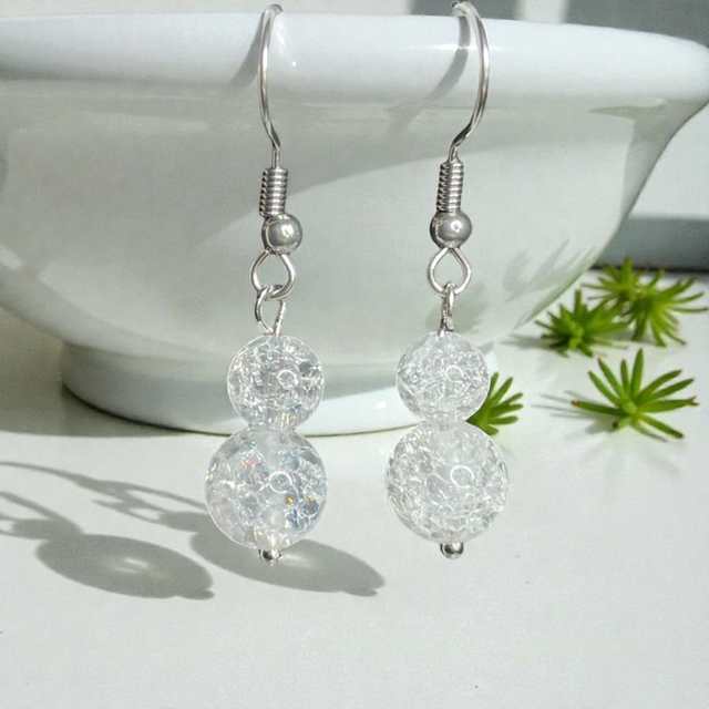 Cracked quartz earrings 
