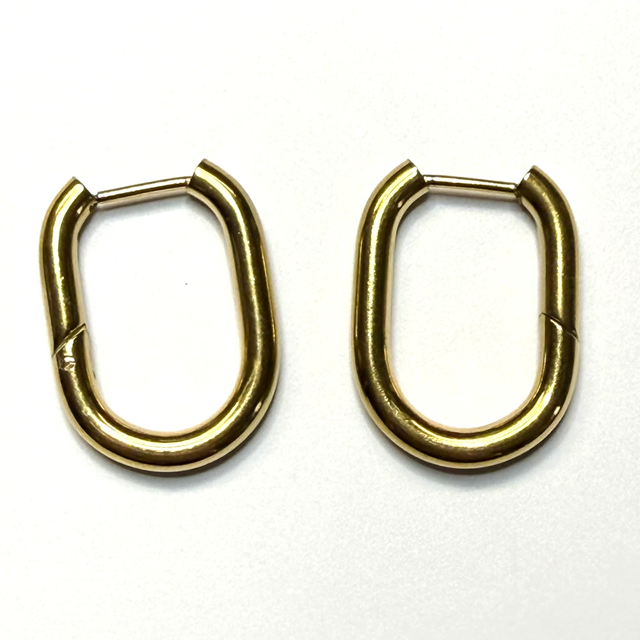 Créoles Ovale 'Lien' Dorées - Acier Inoxydable (REACH)