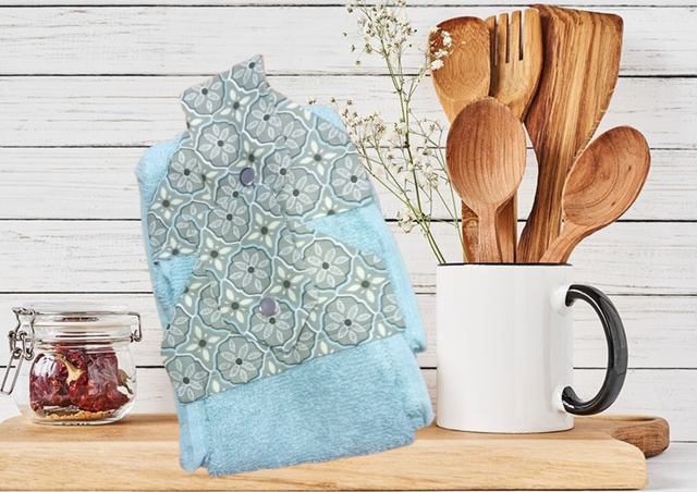 Essuie main lot x2 TON " VERT"