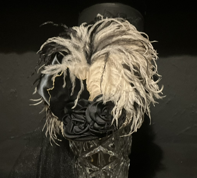 Victorian Style Hat ( Black &amp; Crème)
