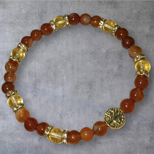 Bracelet "Cornaline & Citrine" 6mm BR-301