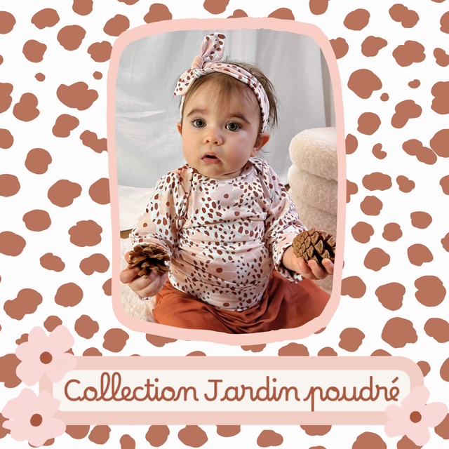 Bandeau à nouer - collection Jardin poudré