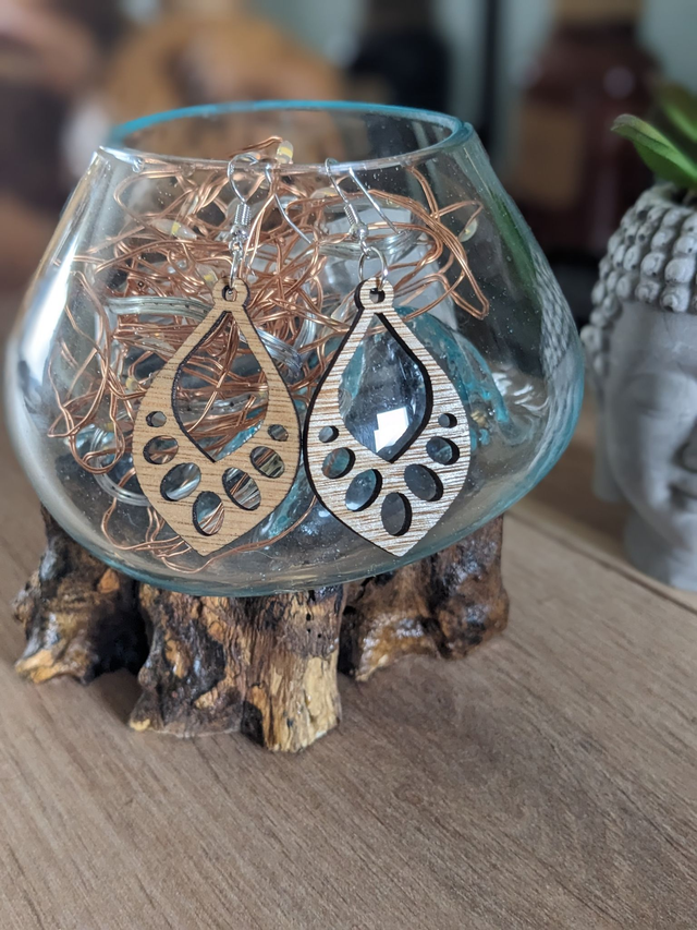 Boucle d'Oreille en bois B9