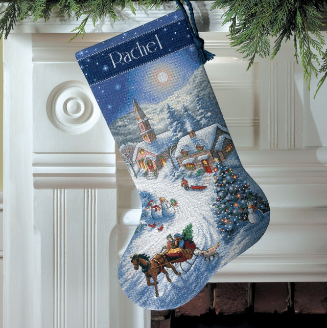 Dusk Sleigh Ride Christmas Stocking