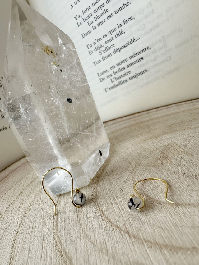 Boucles d'oreilles Essentielle - Quartz Tourmaline